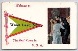 Wood Lake NE Romance Greeting To Davidson Family Long Pine Nebraska Postcard A36 - £7.95 GBP