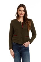 Drew tracy ribbon trim cardigan in Army - size XS - £84.63 GBP