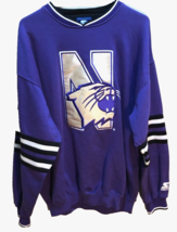 Northwestern Wildcats NCAA Vintage 90s Purple Sewn Starter Logo Sweatshirt L - $31.18