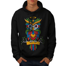Wellcoda Bright Colorful Owl Mens Hoodie, Nature Casual Hooded Sweatshirt - £25.82 GBP+