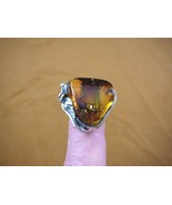 (PR-8.5-4) ORANGE AMBER Poland .925 Sterling SILVER leaf design RING siz... - $116.56 CAD