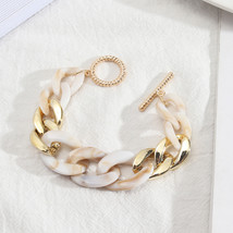 Acrylic Link Chain Bracelets for Women Custom Resin Bangles Trendy Fashion Jewel - £7.98 GBP