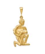 14K Yellow Gold Aquarius Zodiac Pendant - £283.17 GBP