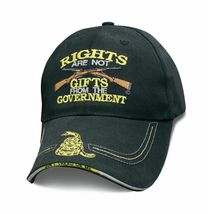 &quot;Rights Are Not Gifts From The Government&quot; Ball Cap Don&#39;t Tread Black Hat New! - £10.14 GBP