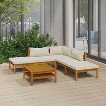  Garden Lounge Set Cream, Natural Wood - $827.99
