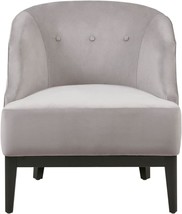 Martha Stewart Samba Upholstered Barrel Accent Chair With Solid Wood, Taupe - £316.89 GBP