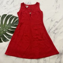 Jessica McClintock Gunne Sax Vintage Mini Dress Size 9/10 Red 90s Rhinestone - £28.93 GBP