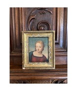 Italian Vintage Reproduction of Raffaello Madonna Small Print on Silk - $97.02