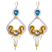 KPacTa Fashion Soutache Beads Earrings Bohemian Women&#39;s Handmade Flower Beaded D - £17.65 GBP