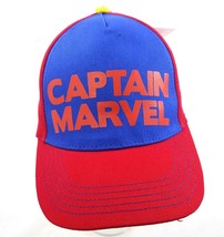 Marvel Captain Marvel Snapback Baseball Cap Hat Red Blue Screenprint Cot... - £9.91 GBP