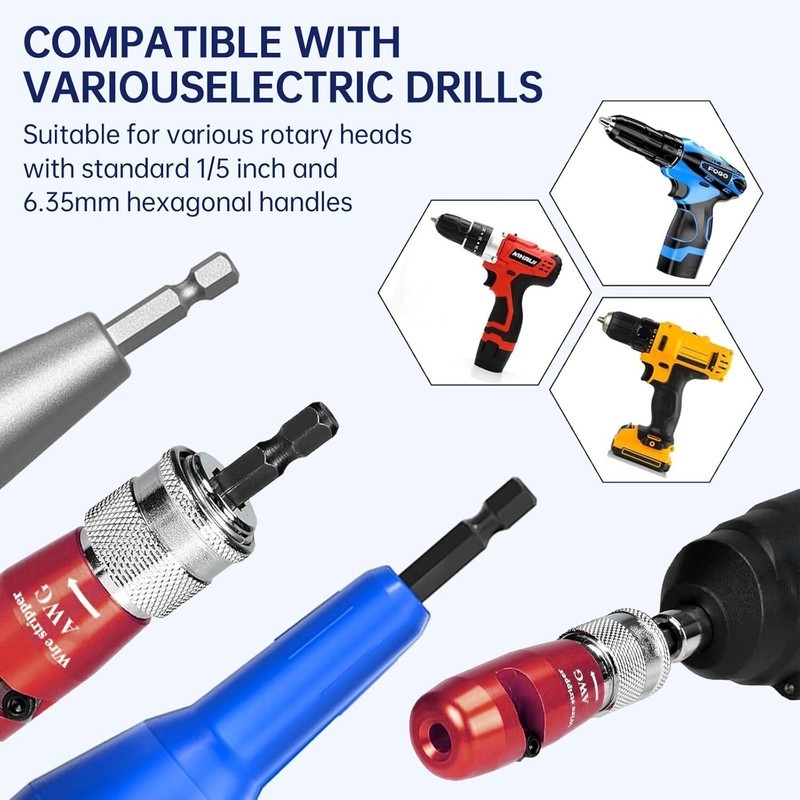 Wire Stripper for Drill with 25 Wire Nuts, Electric Stripping & Twisting Tool Item image 5
