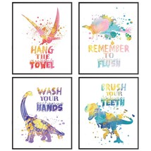 Dinosaur Bathroom Signs Poster, Bathroom Quotes And Sayings Art Prints, ... - £9.57 GBP