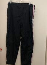 Sold Spirit Womens Black Jogger Pants XL 18 Waist 40” Pink Side Stripe I... - $5.70