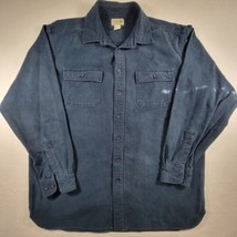 LL Bean Mens XL Tall XLT Chamois Heavy Cotton Flannel Shirt Navy Blue 0 MT04 - £24.98 GBP