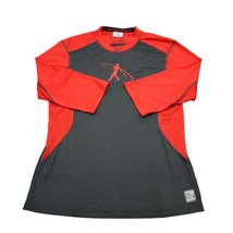 Nike Pro Combat Fitted Shirt Mens M MLB 3/4 Sleeve Red Gray Wrestling - £17.13 GBP