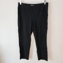Eileen Fisher Pants Petite M Black Straight Leg Casual Stretch Pull On Pants - £20.70 GBP