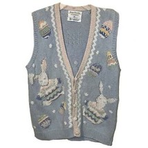 VTG Marisa Christina Pastel Bunny Knit SleevelessSweater Vest Womens Size Medium - £30.67 GBP
