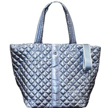 The Debra Diamond Quilted Nylon Tote Bag Ice Blue - $78.21