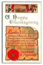 William Bradford Proclamation Happy Thanksgiving Embossed 1912 DB Postcard L17 - £4.94 GBP