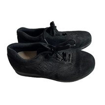 SAS Free Time Womens 6.5 WW Shoes Black Nubuck Orthotic Walking Lace Up - £23.06 GBP