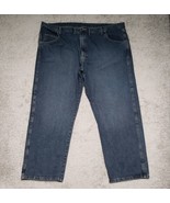 Wrangler Rugged Wear Men&#39;s Size 46x32 Straight Leg 100% Cotton Blue Deni... - $17.97