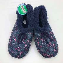 Snoozies Men&#39;s Slippers Tis The Season Large 11/12 Navy Blue - £9.94 GBP