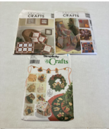 Craft sewing pattern uncut lot Christmas ornaments redwork rag throws - $19.75