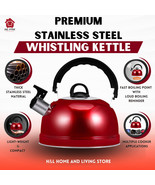 Whistling Best Stovetop Tea Kettle Red Full Handle FREE SHIPPING - £62.14 GBP