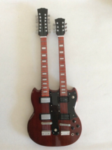 Jimmy Page ( Led Zeppelin ) miniature double neck guitar decorative - £14.79 GBP
