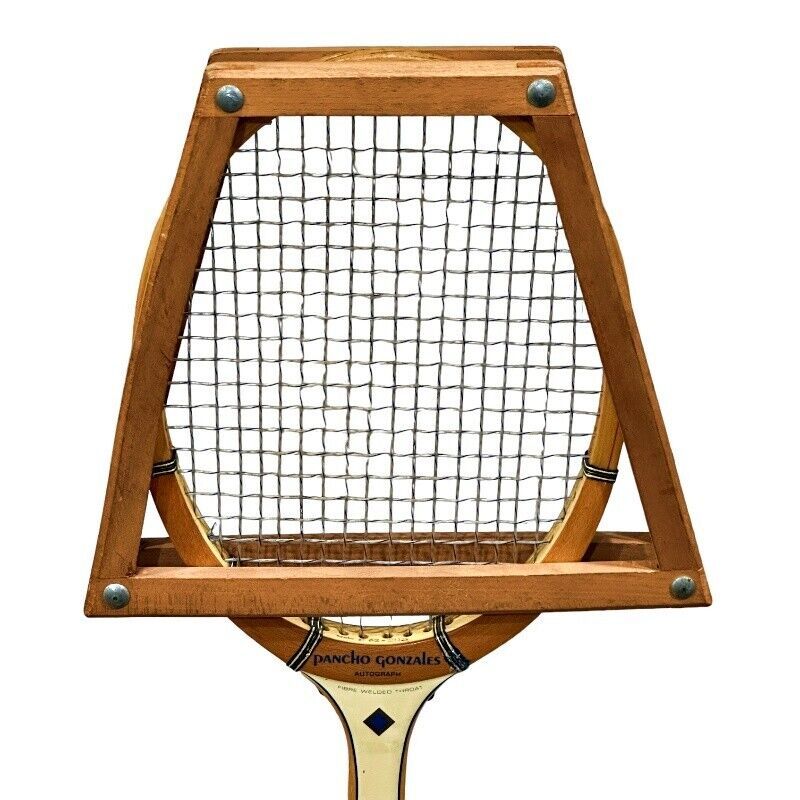 Spalding Wooden Tennis Racquet with Press PANCHO GONZALES AUTOGRAPH Vintage - $21.04