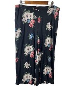 J Jill Wearever Pants PL Black Floral Stretch Knit Cottagecore Wide Leg ... - $45.54 CAD