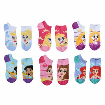 Disney Princesses Girl&#39;s Variety Crew Socks 6-Pair Pack Multi-Color - £11.97 GBP