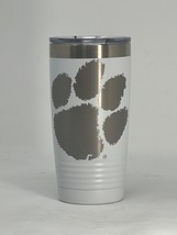 Clemson BIG PAW White 20oz Double Wall Insulated Stainless Steel Tumbler... - £19.80 GBP