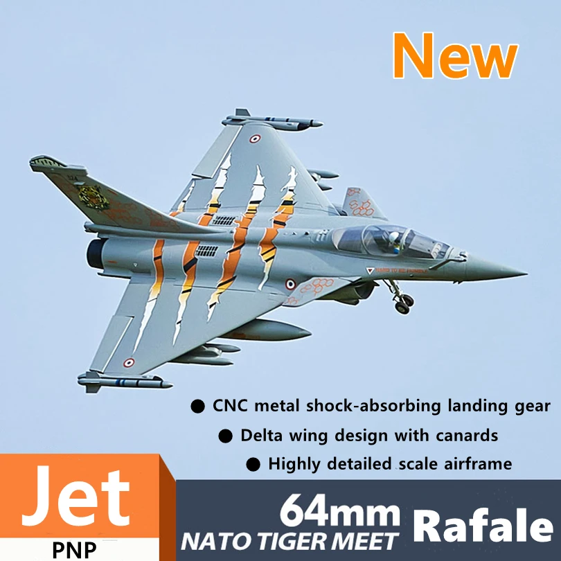 FMS RC Airplane 64mm Rafale V2 PNP Nato Tiger Meet With Gyro Ducted Fan EDF - £309.15 GBP