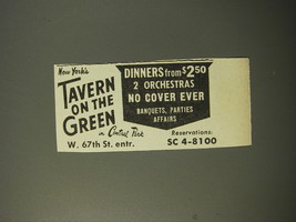 1954 Tavern on the Green Restaurant Ad - Dinners from $2.50 - £14.78 GBP