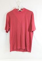 Tiger Woods Gold T-Shirt Mock Neck Sunday Red Crosshatch Mens Size Medium - £22.28 GBP