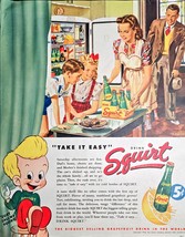Squirt &quot;Take It Easy&quot;Drink Squirt Family Snacks Grapefruit 1946 Vintage ... - $14.35