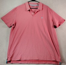 IZOD Polo Shirt Mens XL Pink Knit Cotton Short Casual Sleeve Slit Logo Collared - £10.60 GBP