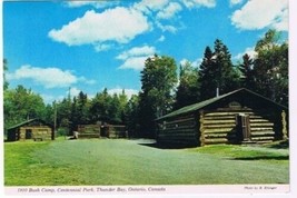 Ontario Postcard Thunder Bay 1910 Bush Camp Centennial Park - $2.96