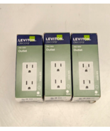 Pack of 3 Leviton Decora 15A 125V Duplex Receptacle Outlet S02-5325-WS W... - $19.40