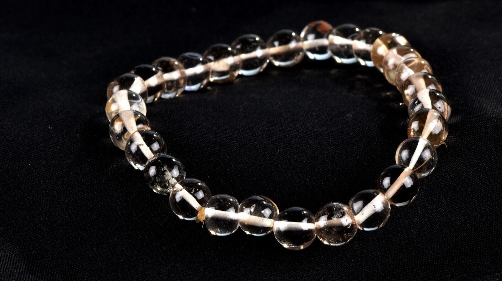 Primary image for satyaloka azeztulite  + agnitite +rutile+golden healer  beads bracelet  #6326
