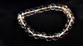 satyaloka azeztulite  + agnitite +rutile+golden healer  beads bracelet  #6326 - £23.53 GBP