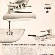 1962 General Electric Mixer Sharpener Advertisement Vintage Kitchen Tool... - $19.99