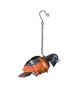 Oriole Bird Solar Lantern NWT Hanging Decor Garden Outdoor Metal Head - $22.76