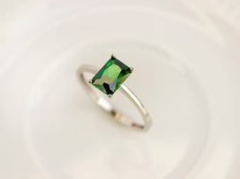 Natural Emerald Shape Emerald Gemstone Handmade Statement Ring For Men Woman - £48.35 GBP