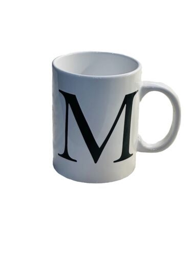 Royal Norfolk White Ceramic Personalized Letter M Coffee Mug 16 oz - $17.70