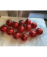 Vintage Lot Of 13 3” Red Shiny Brite Glass Ornaments MCM - $913.24 MXN