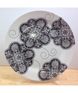 Paris Royal Dinner Plate Black White Flowers I Godinger 10.5&quot; RARE - $25.49 CAD