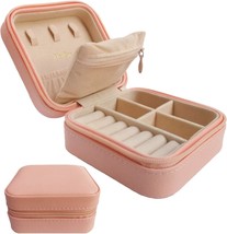 Herfav Travel Jewelry Case, Pink, Small Jewelry Box Mini Portable Jewelry Case - £28.38 GBP