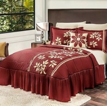 Monarch Flowers Bedspread Coverlet Set 4 Pcs Full Size - £69.92 GBP